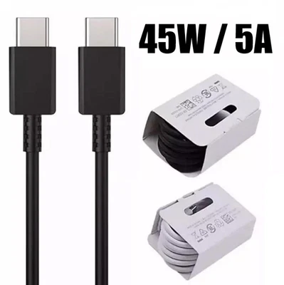 Câble USB-C vers USB-C 5A 45W Charge Super Rapide 1m 2m Samsung S26 S25 iPhone - Photo 1/4
