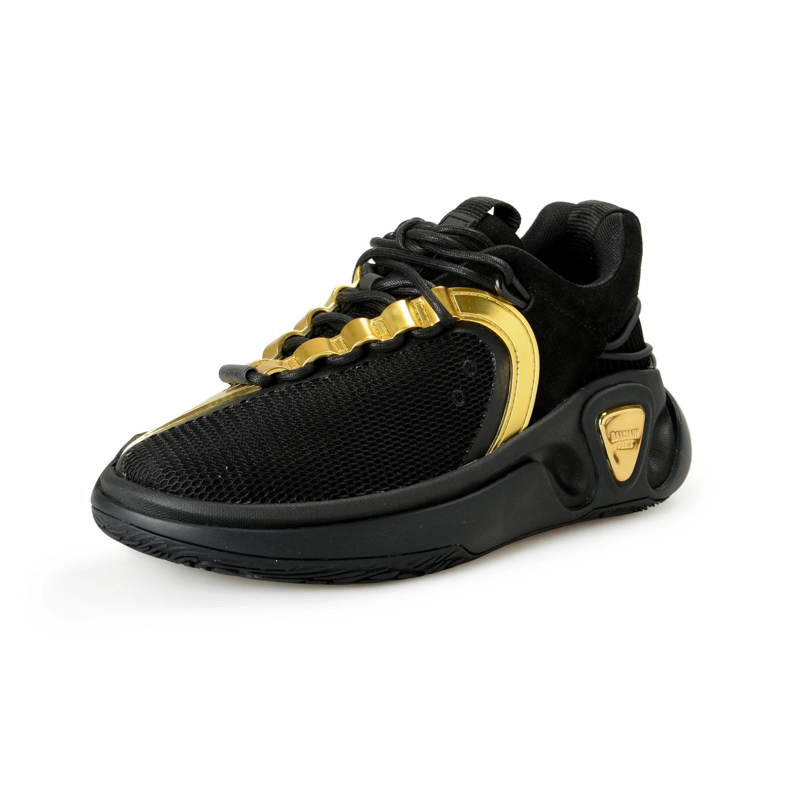 Balmain — Balmain Women's "B Runner" Canvas & Leather Athletic Sneakers Shoes US 5 EUR 35