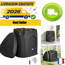 Composteur de jardin Outsunny 240 L bac à compost noir