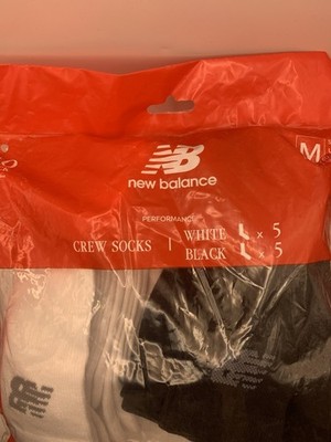 New Balance x 10 Paar Crew-Socken 7-8,5 weiß x5 schwarz x5 Performance