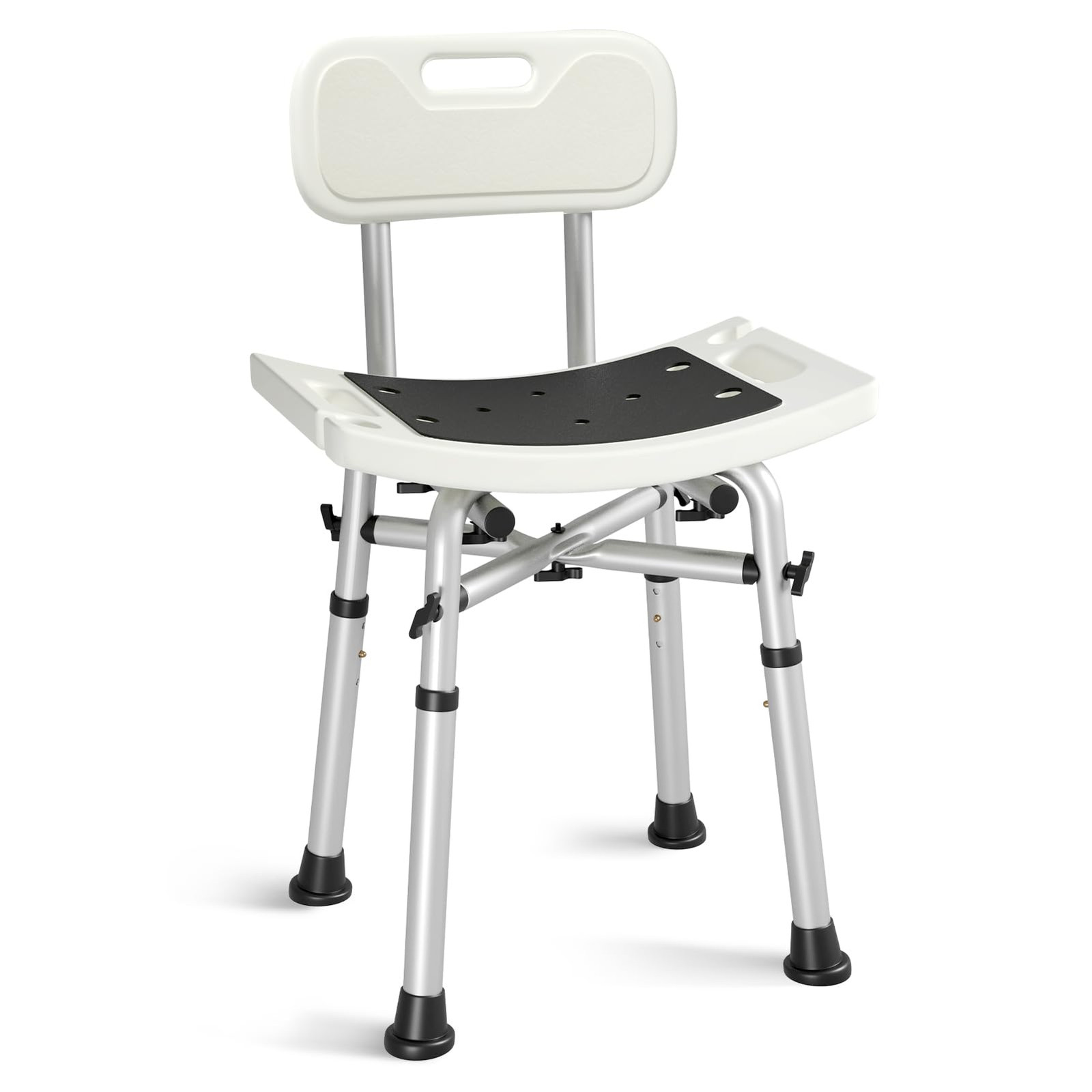 Shower Chair with Back - Narrow Shower Chair for Elderly and Disabled, Up to ...