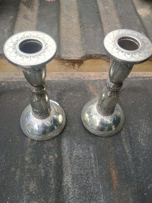 BRIGHTON Candlesticks Cinderella Silver Detailed Design Candle Holders Set Of 2