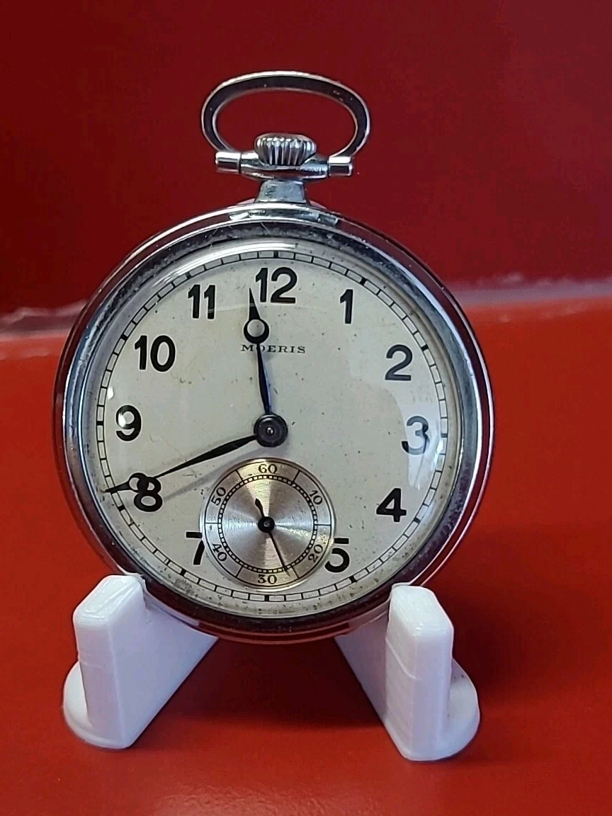 Montre Gousset Ancienne MOERIS En Argent Massif 800 - Mécanique, Fonctionne - Pièce De Collection