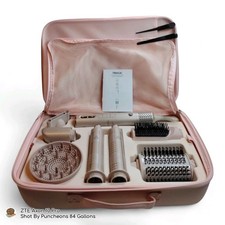 7-in-1 Hair Dryer Brush, 110,000 RPM, Frizz-Free Styling with Pink Travel Case