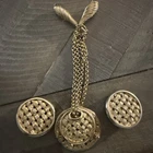 Sarah Coventry Gold Tone Basket Weave Brooch Set Vintage Costume Jewelry