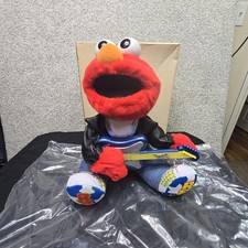 Vintage Tyco Sesame Street Rock Roll Elmo Plush Medium Talking Red Guitar 1997