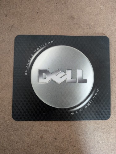 Vintage Dell Mouse Pad Black Gray Cube 3D Chrome Effect Computer Desktop