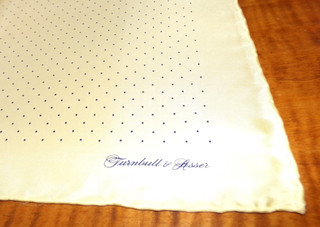 TURNBULL & ASSER Pocket Square SILK yellow with black dots