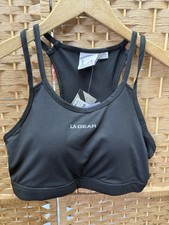 LA Gear Black Crop Bra Racer Back 