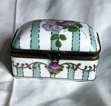 Hand Painted Porcelain Floral Rectangle Trink...