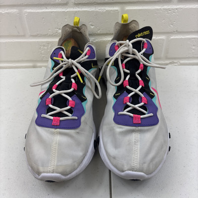 Nike React Element 55 White Yellow Pink CK0846-100 Men's 15 Pre-loved NO BOX
