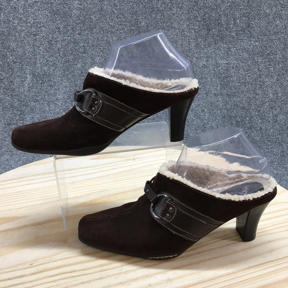 A2 by Aerosoles Shoes Womens 8.5 M Snap Jack Mule Leather Closed Toe Cone Heels - Image 2 of 4