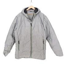 Yeti Puffer Jacket Mens Large Gray Full Zip Pockets Long Sleeve Hooded Outdoor