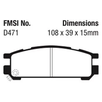For Subaru Impreza 93-99 EBC DP2821 Greenstuff 2000 Series Sport Rear Brake Pads Foto 2 de 3