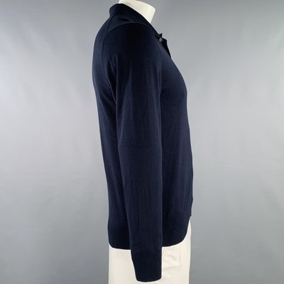 THEORY Größe M Goris Navy Viskosemischung Polo Pullover