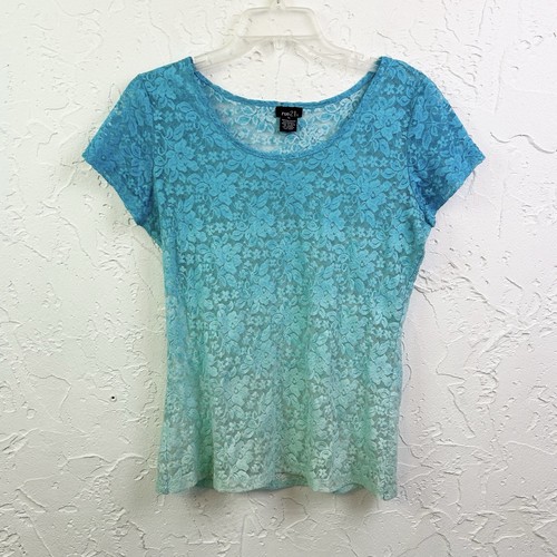 Blaues kurzärmliges T-Shirt mit Rundhalsausschnitt von Ombré Größe XL