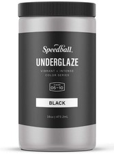 Underglaze Black 16 oz Lead-Free Color Glaze Pottery Ceramics Cone 05-10 Food