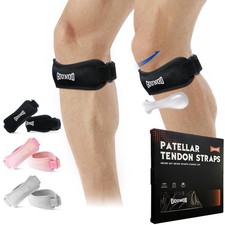 GOUNOD Patellar Tendon Support Strap 2 Pack,Knee for One Size, Black