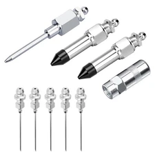 9Pcs High Quality Grease Gun Needle Nozzle Kit with Adapter Fitting Accessory