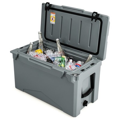50 QT Rotomolded Cooler Portable Ice Chest Ice Retention for 5-7 Days Charcoal