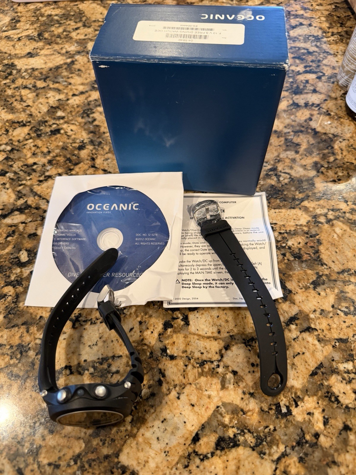 Oceanic F-10 Free-Diving Watch V3 Free Diving OCE in box New battery Computer