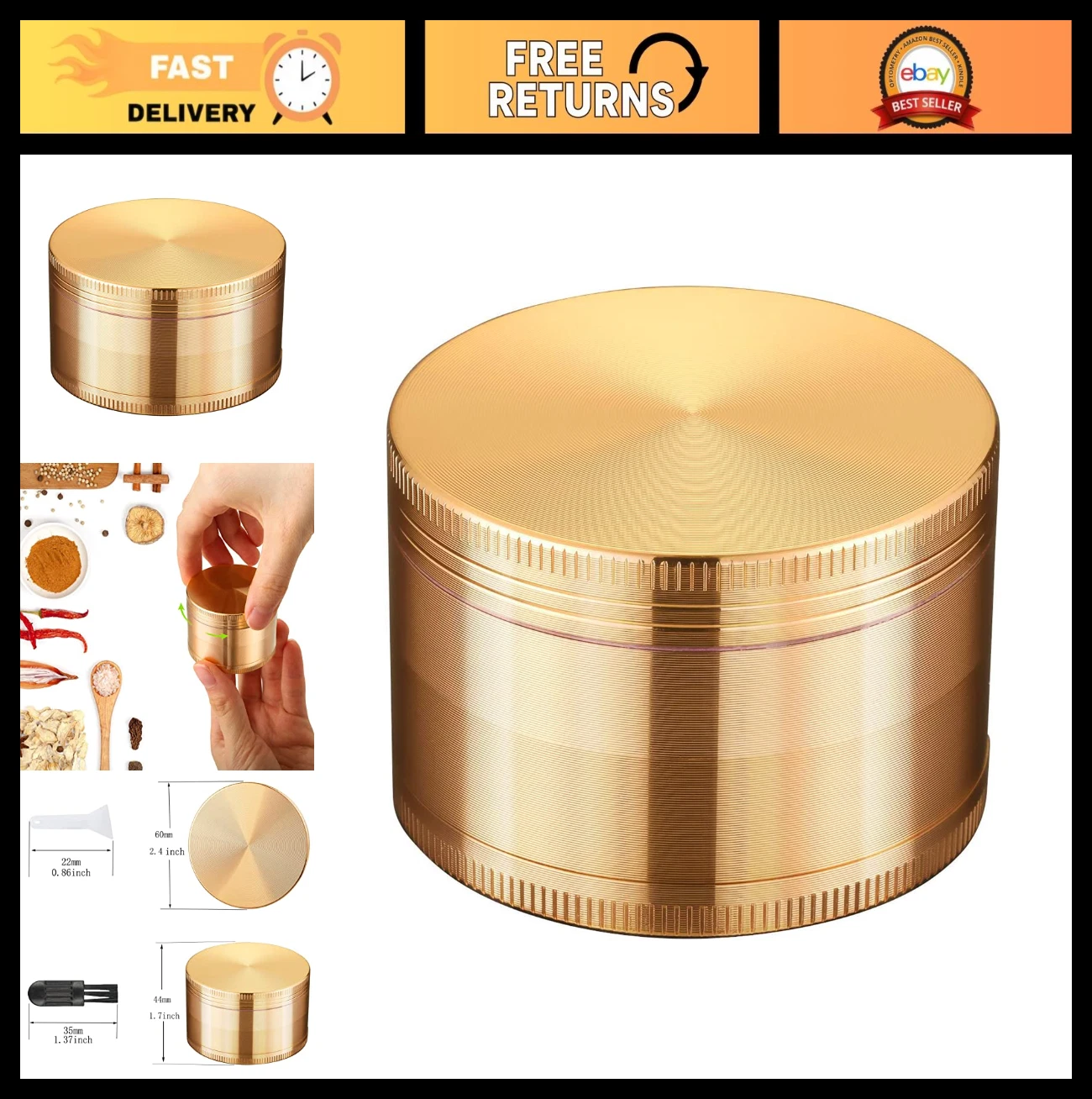 Spice Grinder 2.4 in (Gold)