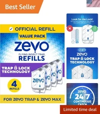 Fragrance-Free Fly Trap Refill Cartridges - 4 Pack for Effortless Insect Capture