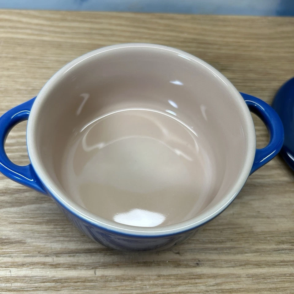 Le Creuset Lapis Blue Mini Cocotte Petite Casserole 8oz With Lid - Image 3 of 4