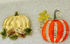 Gold Tone Autumn Fall Enamel Pumpkin Pin Brooch Lot p124