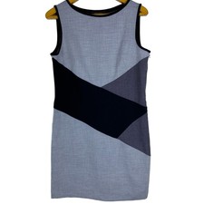 NINE WEST Sheath Sleeveless Dress Black Gray Sz 12 Side Zipper CA08349