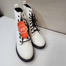 Kids Black Lace Up White Boots Wonder Nation Size 5 New Read Condition Comment