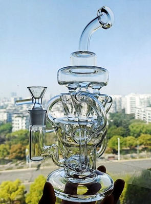 #ad recycle rig three pipes fab egg shisha matrix Glass Water Pipe bong Hookah 14mm $69.99