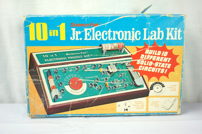 1972 radio shack 10 in 1 Jr. Electronic Lab Kit Untested With Original Box Vtg