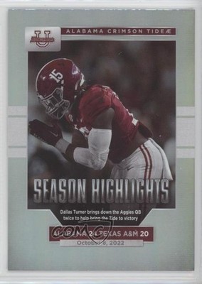 2023 Bowman U Alabama Crimson Tide Rainbow Foil Dallas Turner #80 15wb