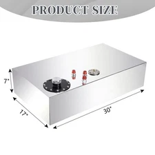 17 Gallon 65L Top-feed Aluminum Polished Racing Fuel Cell Tank w/Level Sender