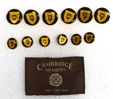 Double Breasted replacement black enamel gold crest button set 6 main 8 sleeve