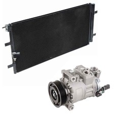 For Audi A6 2014 2015 AC Compressor w/ A/C Condenser & Drier