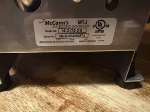 McCanns Econo Booster Water Boost System 2 Gallon Please Read. Please See Pics