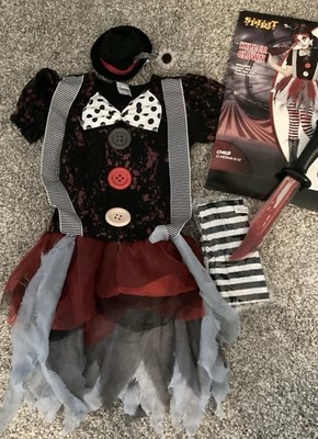 Spirit Halloween CHILD SIZE M Killer Clown Costume Complete