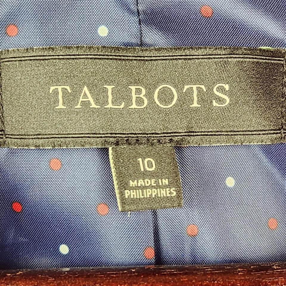 Blazer Talbots Mujer 10 Rojo Mezcla Lana Dos Botones Cresta Botones Muescas Solapa Foto 3 de 4