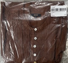 Quince 100% Organic Cotton Gauze Sleeveless Swing Dress Chocolate See Pics, Sm