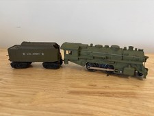 Marx Postwar O Gauge 666 US Army 2-4-2 Steam Locomotive w/Tender - Runs - Lights