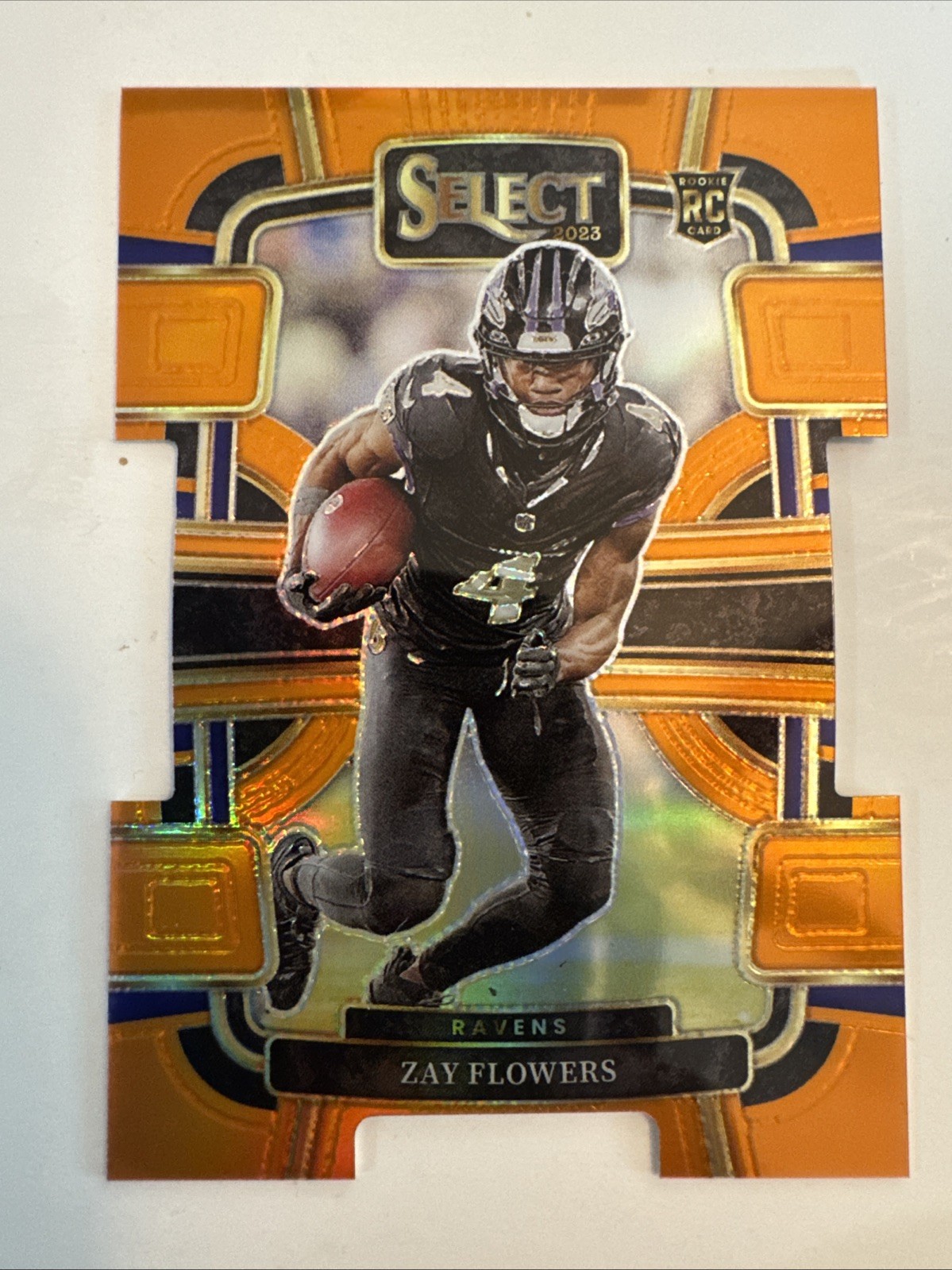 2023 Panini Select - Concourse Zay Flowers #8 Orange Prizm Die-Cut /499 (RC)