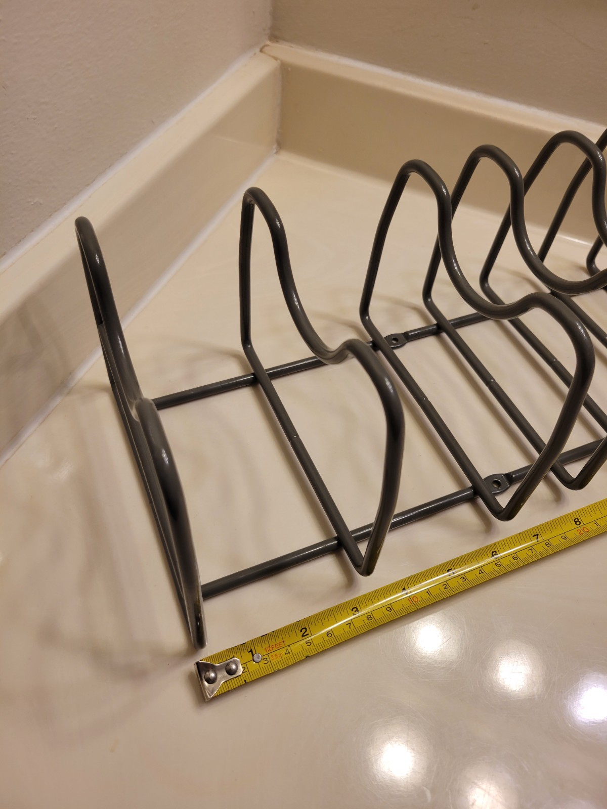 POTS & PANS ORGANIZER / 14" x 6.5" x 5" / HEAVY GAUGE!! / GRAY!!