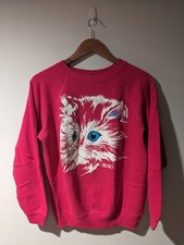 Vintage 90s Persian Cat Animal Nature Reno Medium Pink Boxy Sweatshirt