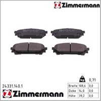 Zimmermann 24331.140.1 Bremsbelagsatz FüR Scheibenbremse Bremsbelagsatz