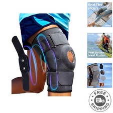 Dual Stabilizer Hinged Knee Brace - Pain Relief for ACL, MCL, Meniscus  L Size