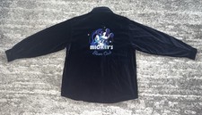 Vintage The Disney Store Velvet Mickey Mouse Blues Club Button Up Shirt Size L