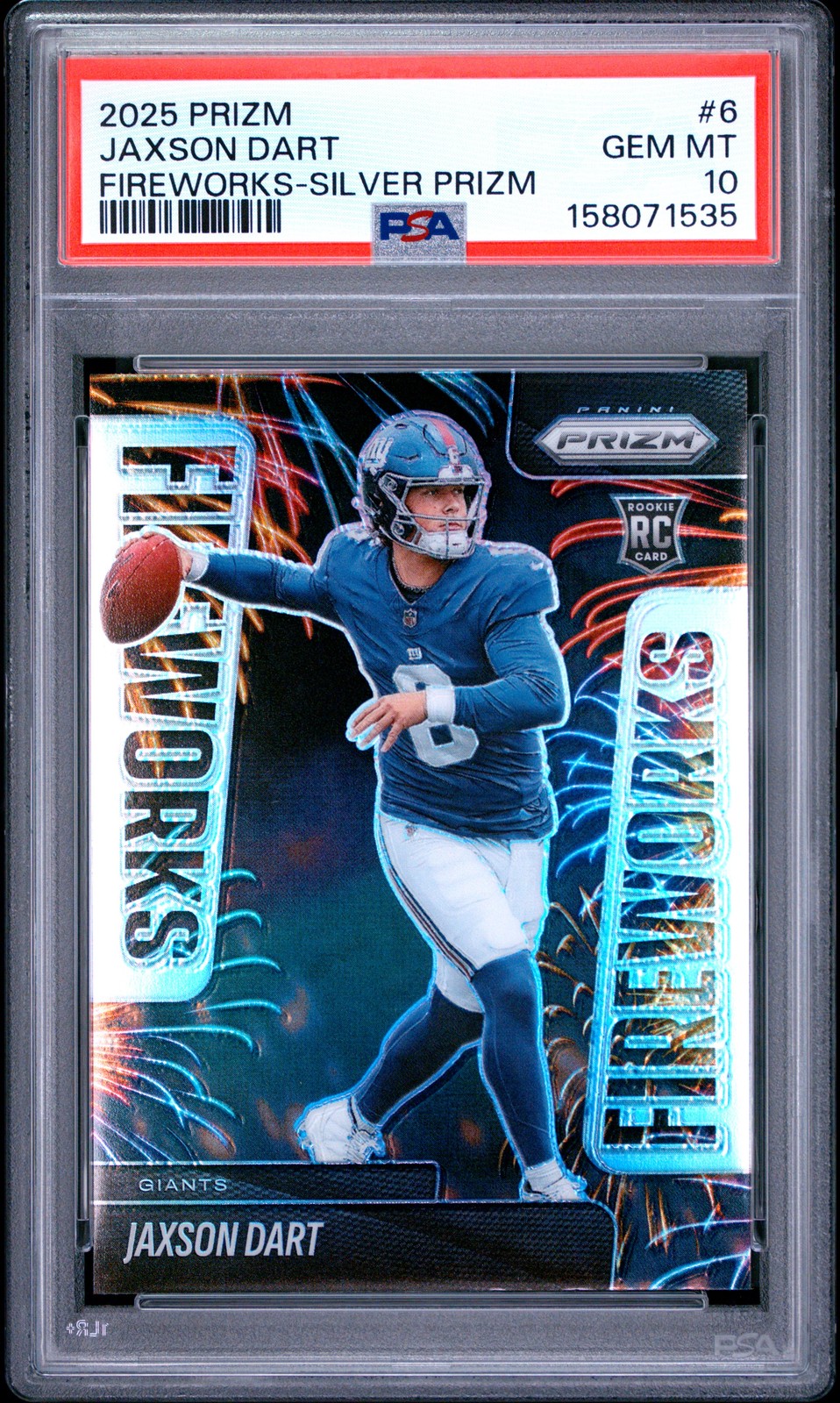 Jaxson Dart Panini Prizm Fireworks #6 Silver