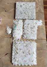 12x12 And Partial Remnant Mother Of Pearl Herringbone Mosaic Tile Sheets 20 Ft. 